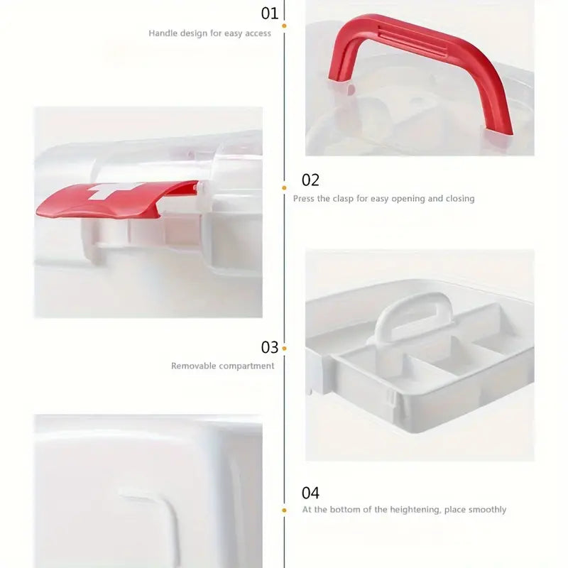 Dispensary Medicine Box, Portable Multipurpose Family First Aid Kit Box, Medical Storage Organizer Bins Container, Double Layer Drug Case, Dormitory Baby Medicine Storage Box Dispensary Medicine Box, Portable Multipurpose Family First Aid Kit Box, Medical Storage Organizer Bins Container, Double Layer Drug Case, Dormitory Baby Medicine Storage Box